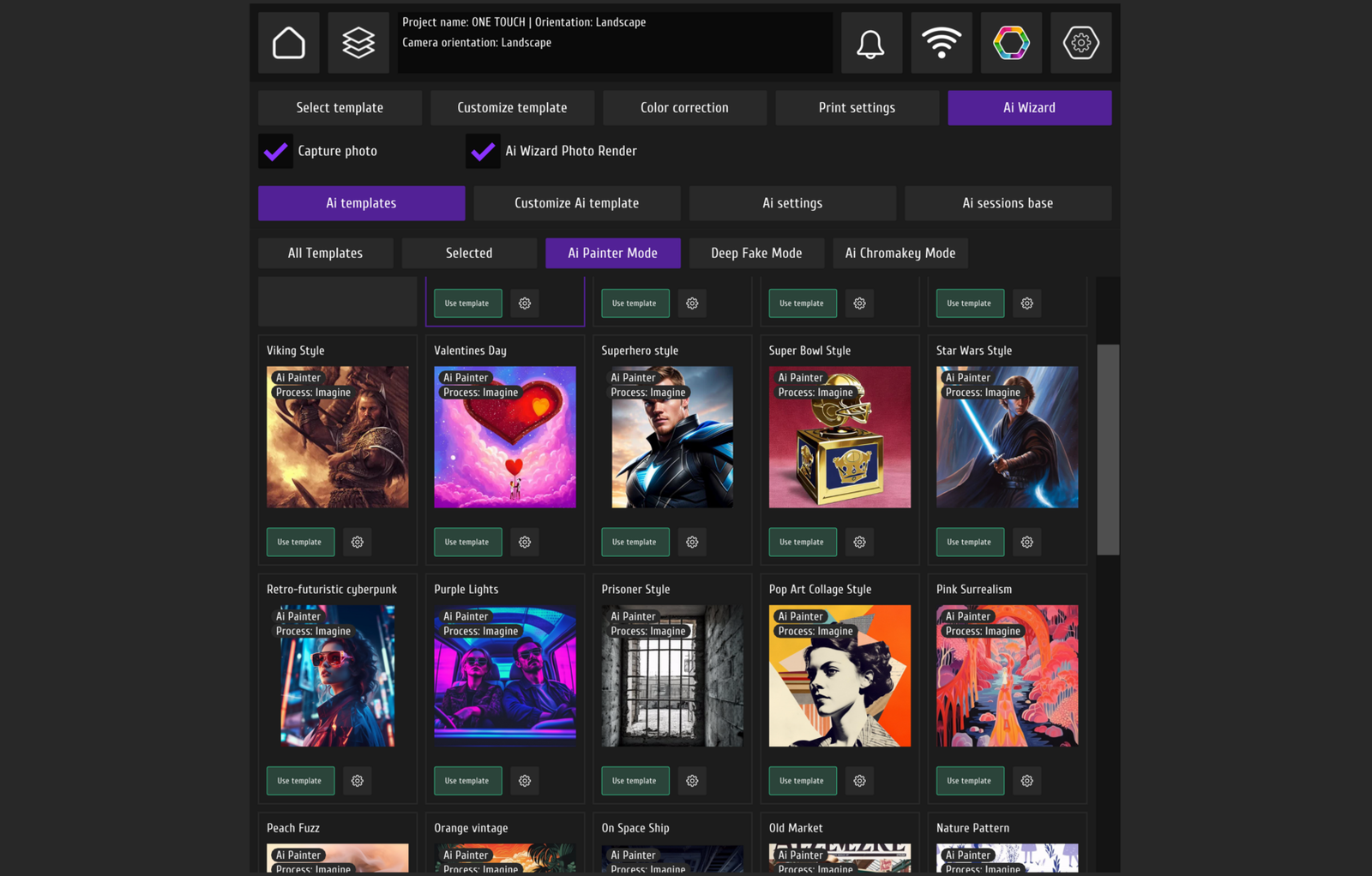 Current MixUp library of AI photo templates