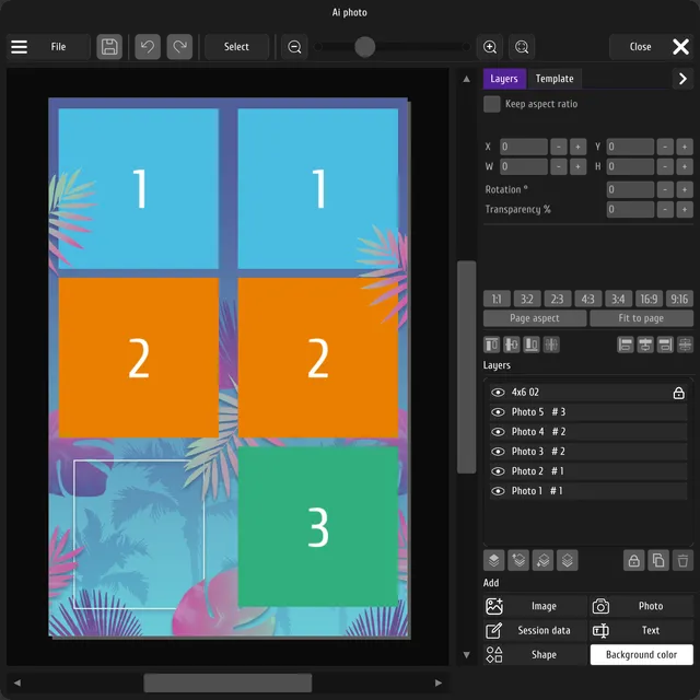 Photo template editor